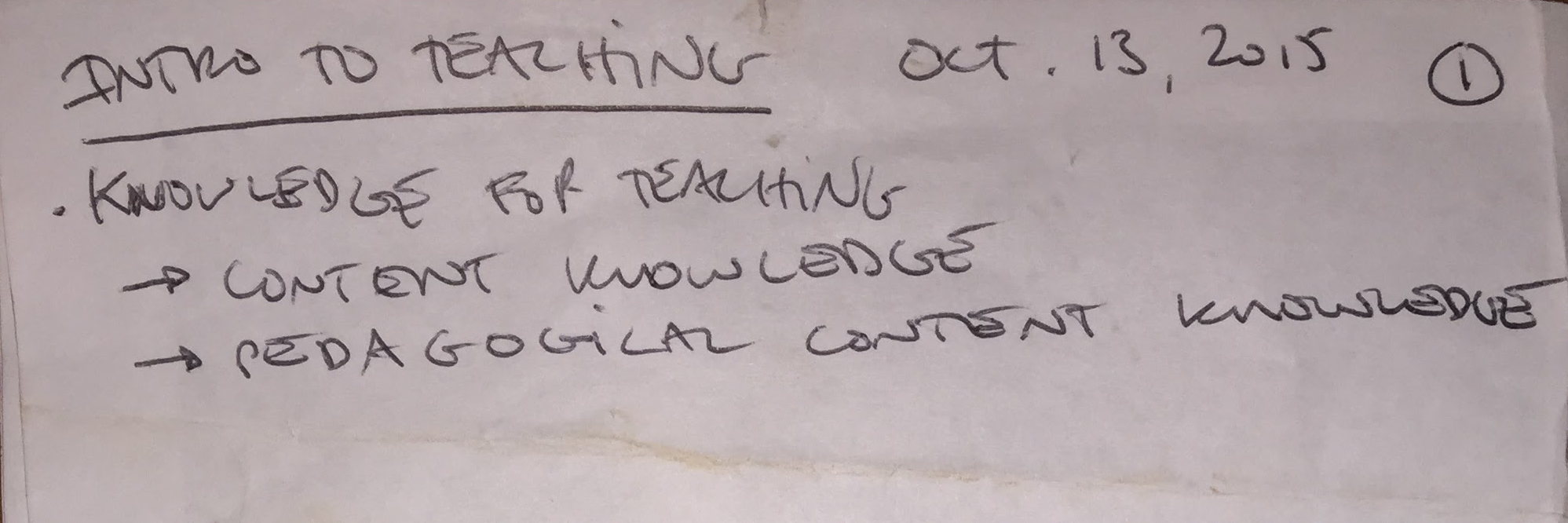 Intro to Teaching - Week 4 - Class Notes