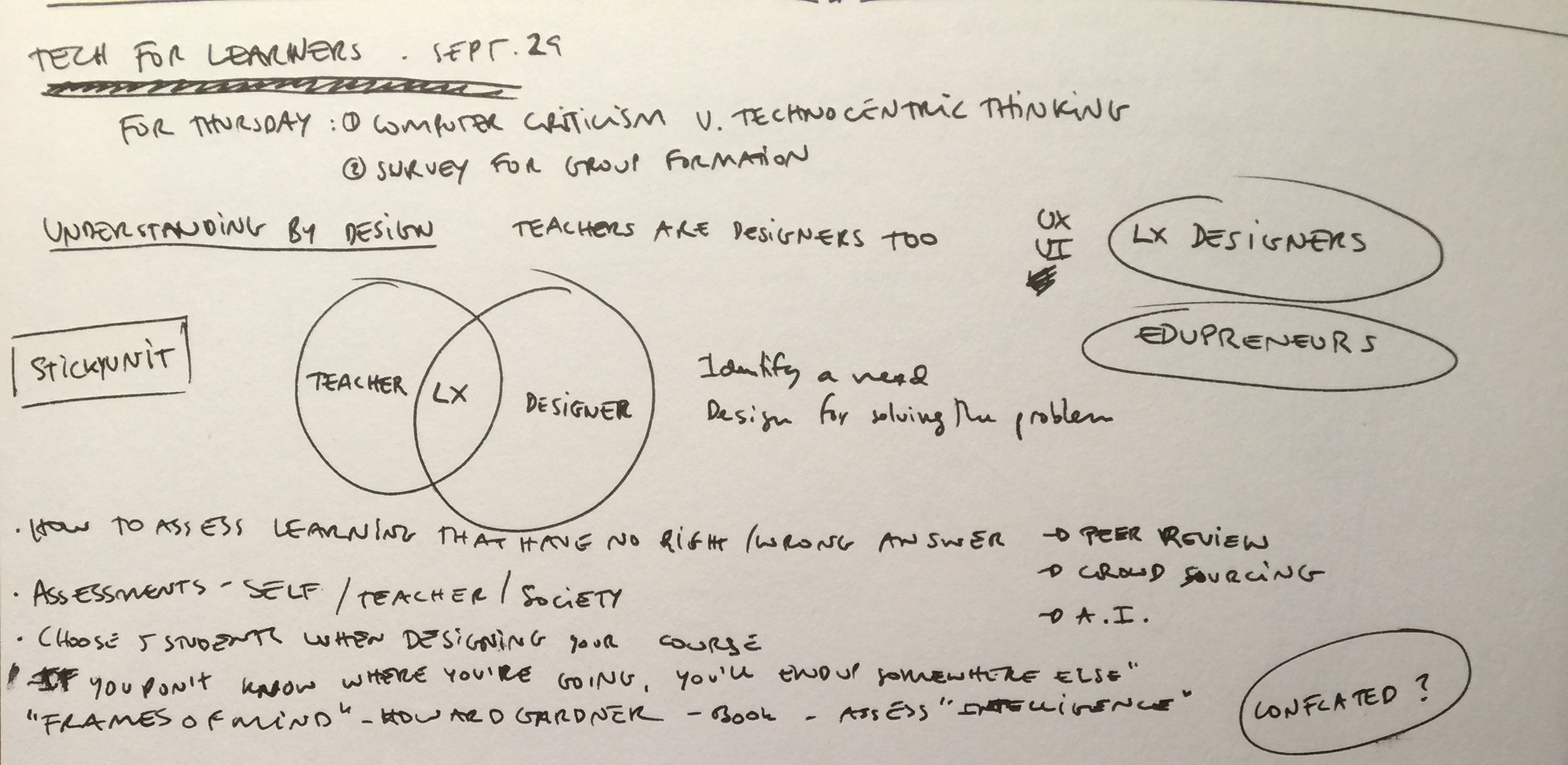 Tech 4 Learners - Week 2 - Class Notes