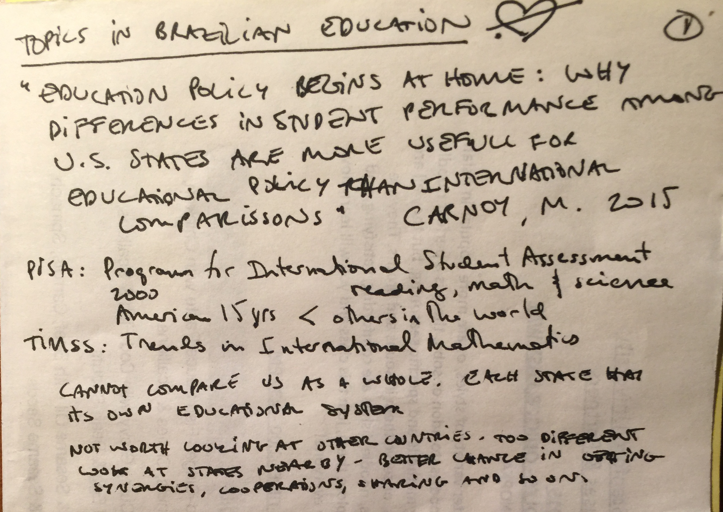 Brazilian Education - Week 3 - Reading Assignment