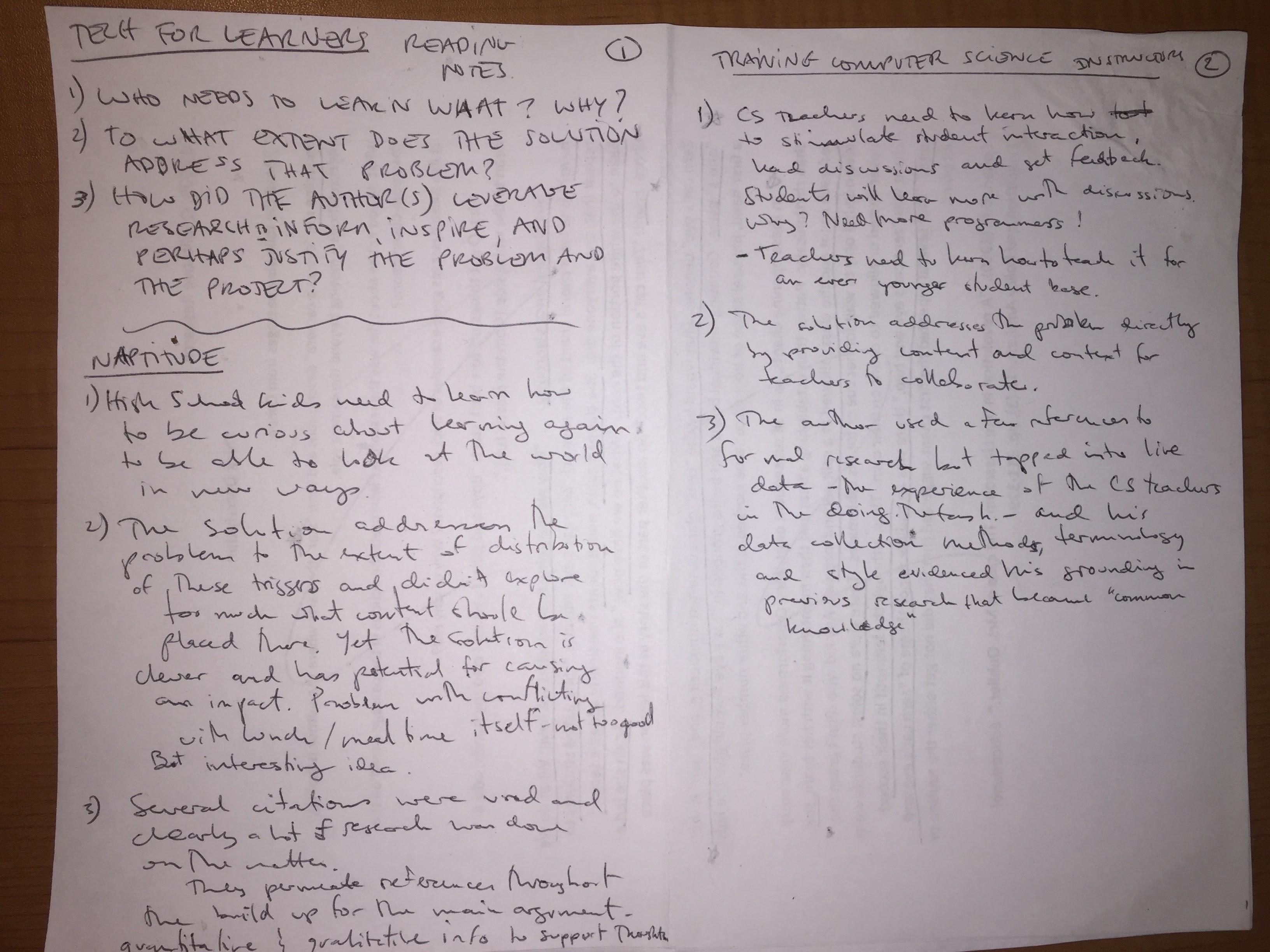 Tech 4 Learners - Week 4 - Reading Assignment