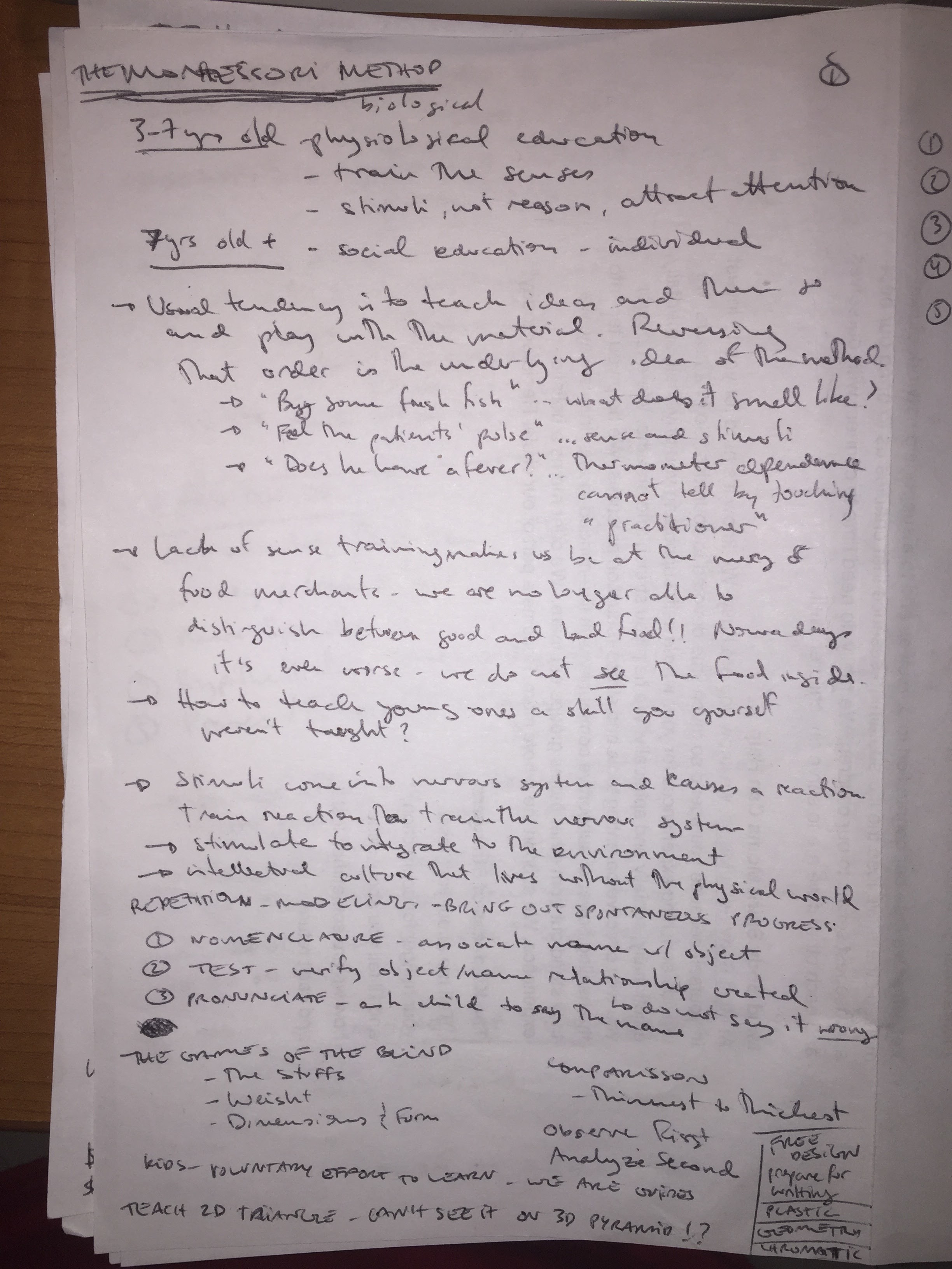 Learning Environments - Montessori reading notes