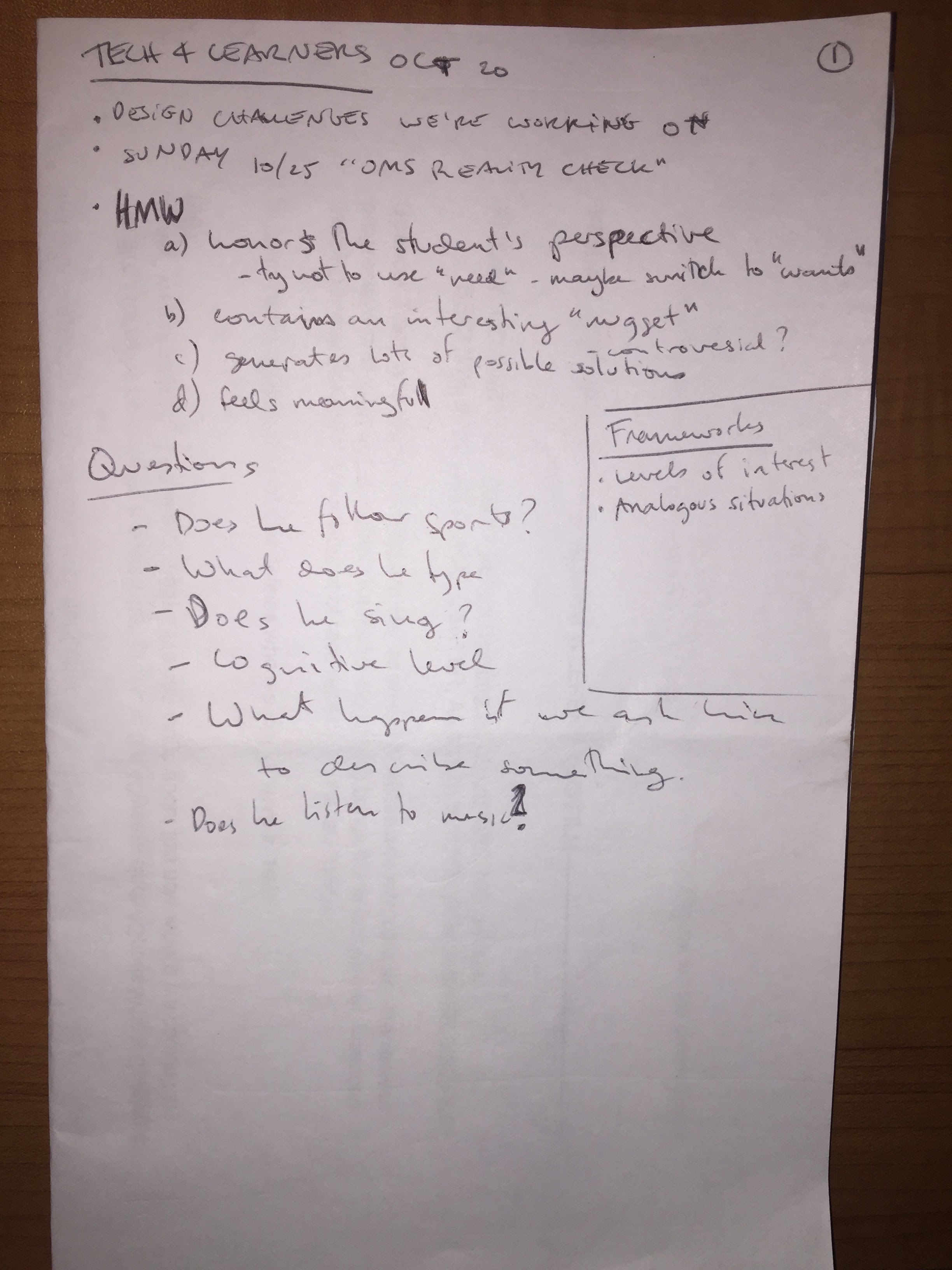 Tech 4 Learners - Week 5 - Class Notes