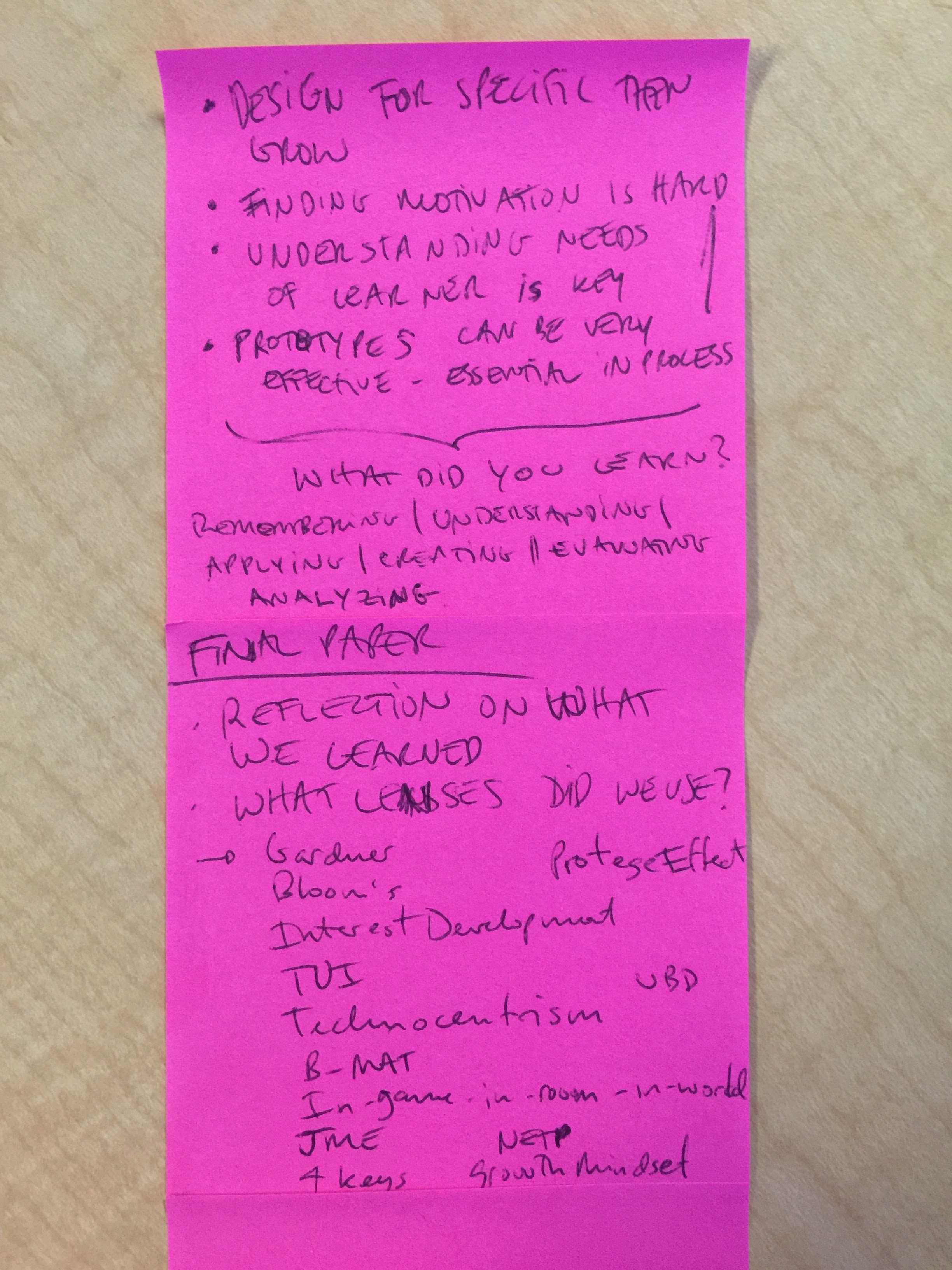 Tech 4 Learners - Week 9 - Class Notes