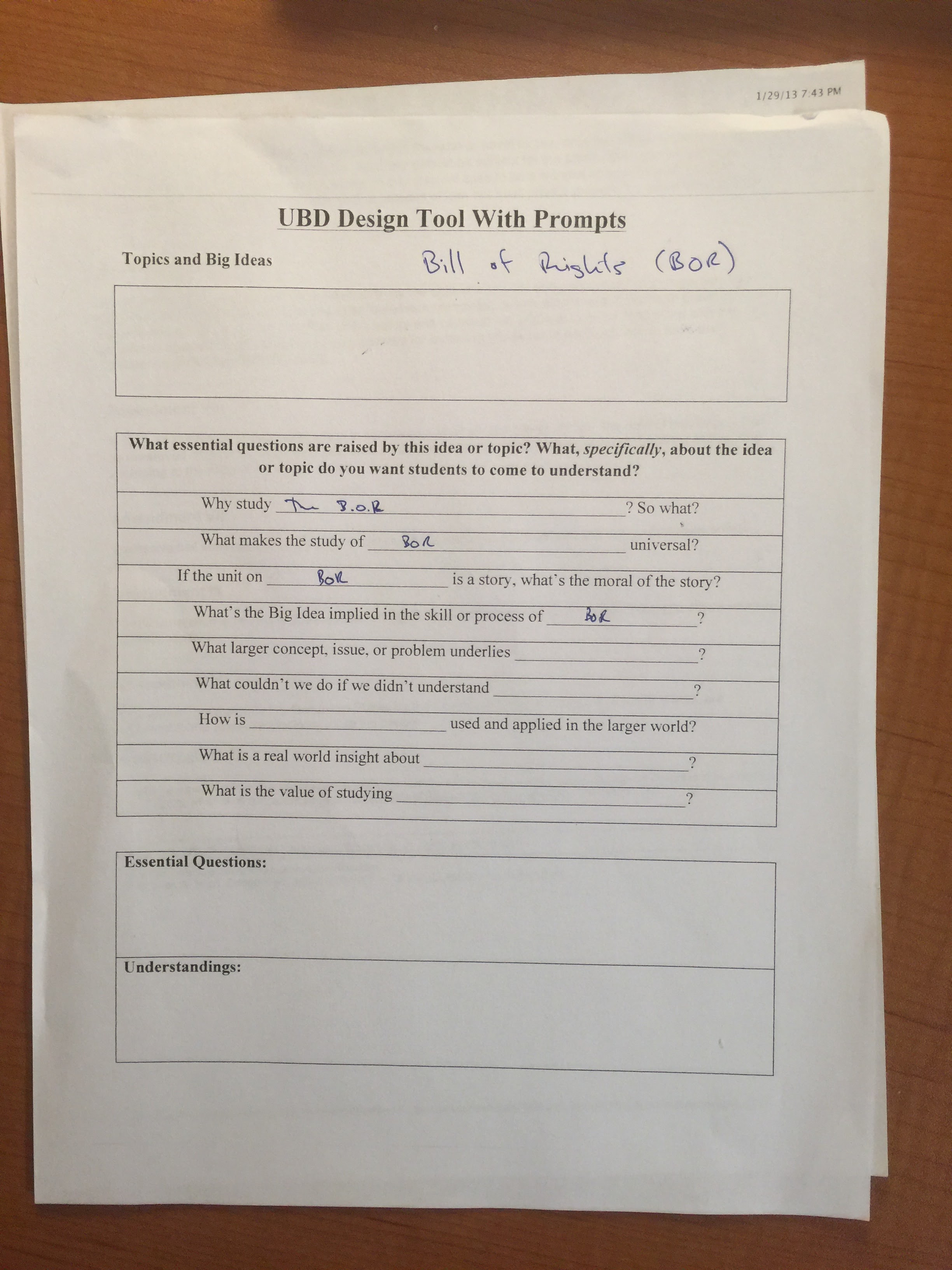 Curriculum Construction - Week 4 - Class Notes