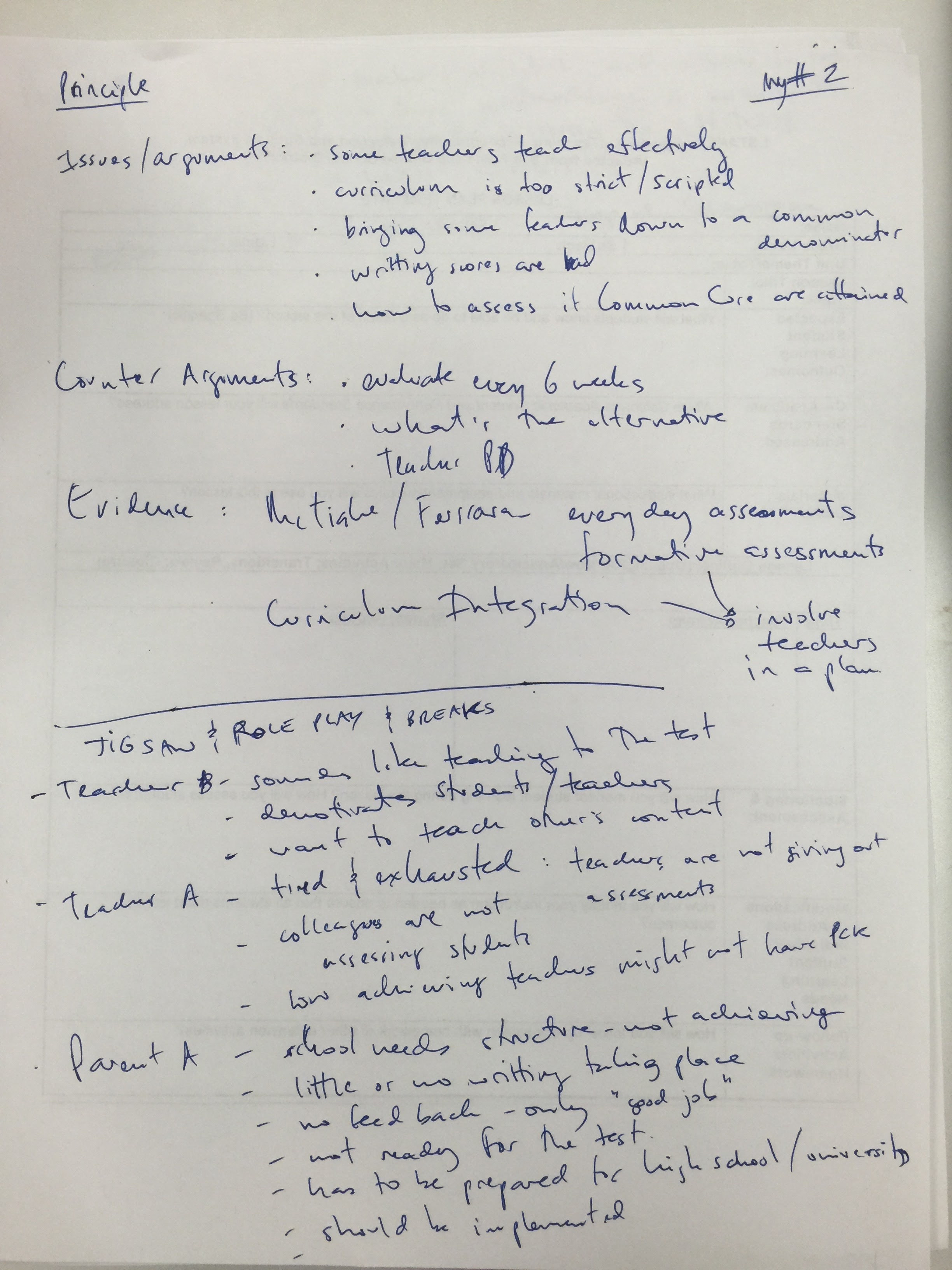 Curriculum Construction - Week 7 - Class Notes