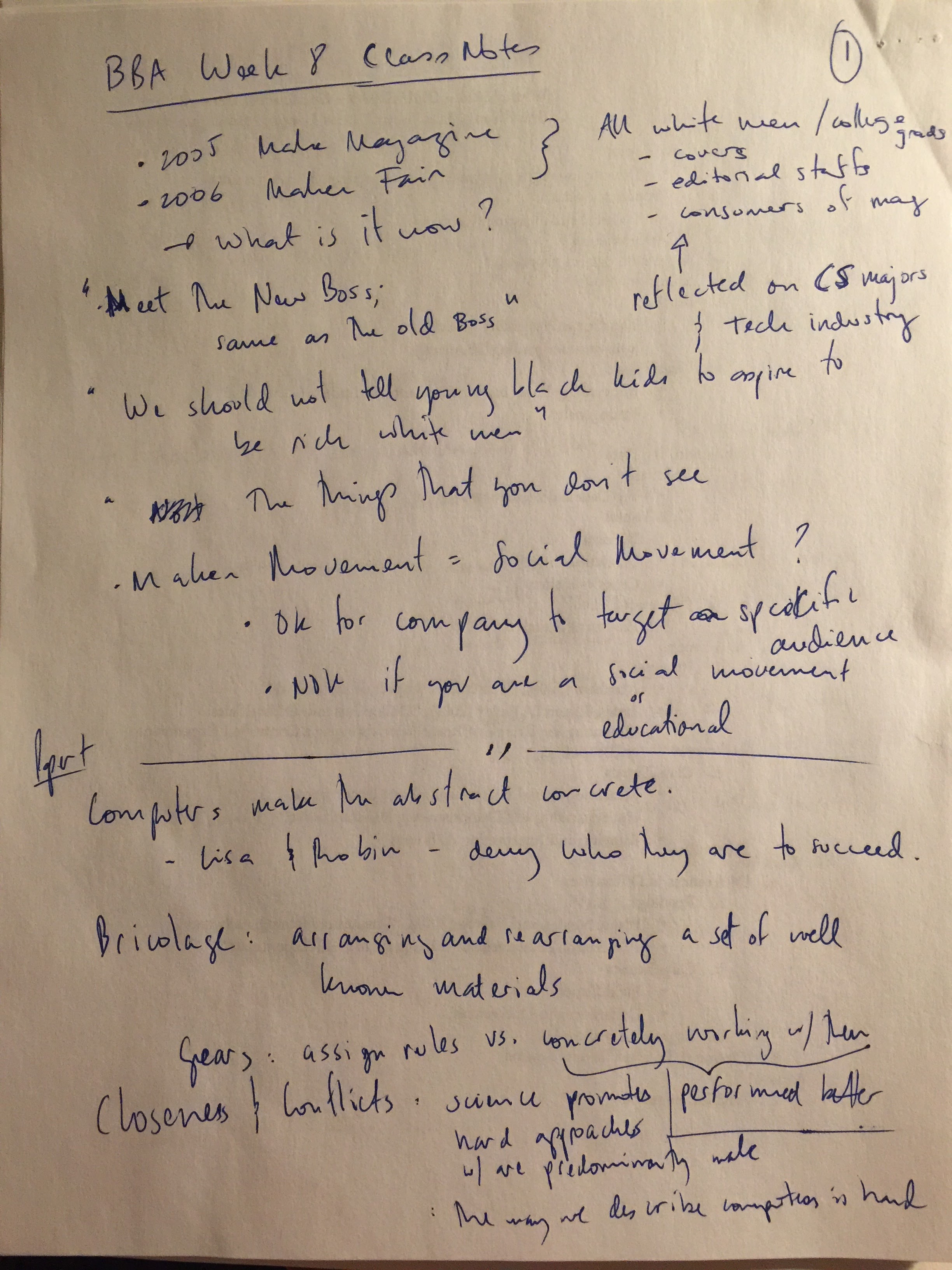 Beyond Bits and Atoms - Week 8 - Class Notes